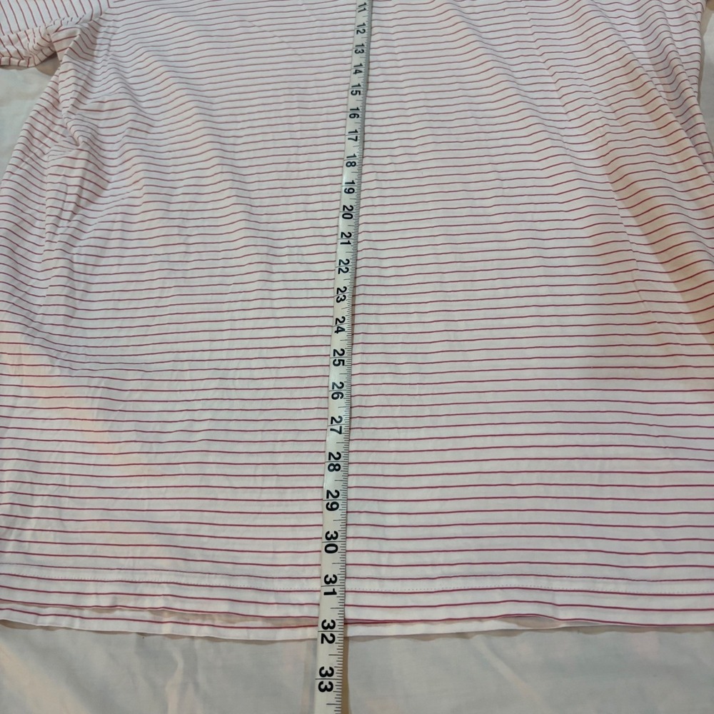 Peter Millar Mens XXL Polo Shirt White Red Striped 100% Pima Cotton Short Sleeve - Picture 7 of 8